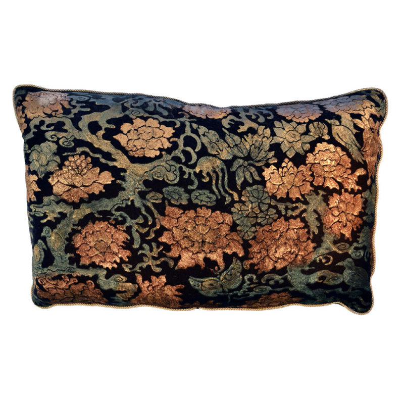 Chinese Branch 2 Velvet Rectangular Pillow Cover, 19" x 32"