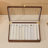 Black Walnut Wood Necklace Organizer with Clear Glass Lid, 10 Slot Jewelry Storage Box for Pendant Chain, Bracelets