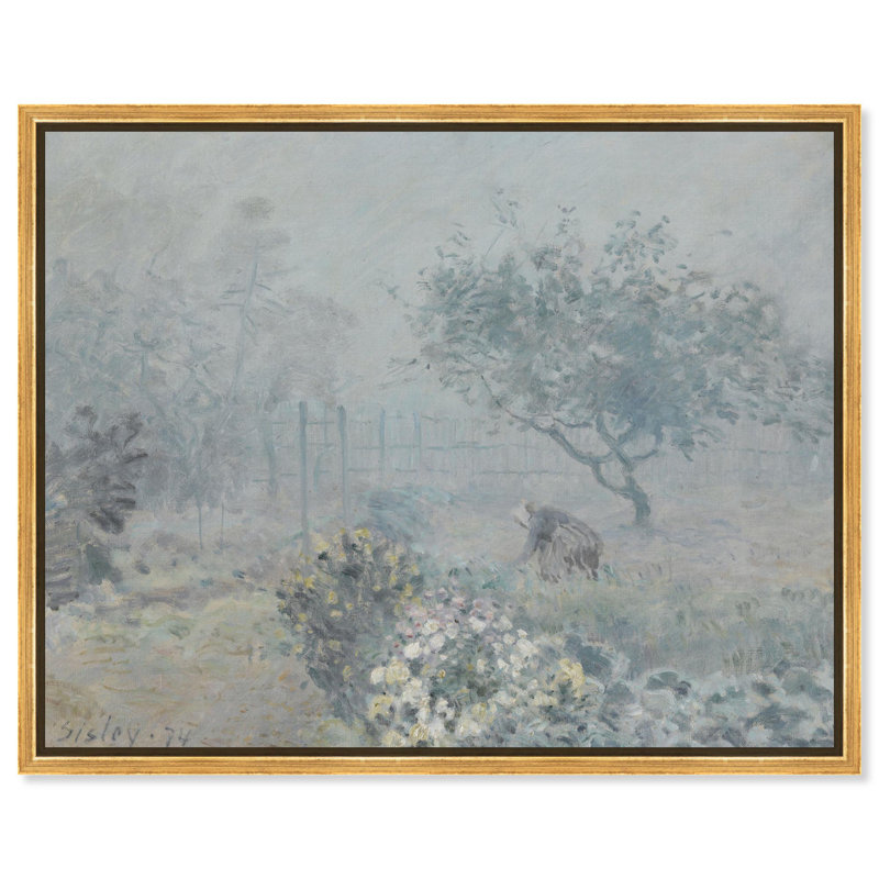 Fog Canvas Famous Artist Prints by , Cadre doré, H 37 po x l 46 po