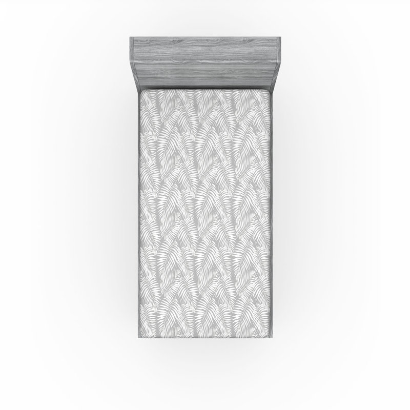 Microfiber Fitted Sheet, Twin XL Fitted Sheet, Gray/White Floral