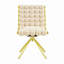 Ensemble de 2 fauteuils d'appoint pivotants capitonnés à bulles crème, fauteuil sans accoudoirs en velours moderne avec structure en métal doré pour salle à manger, salon et coiffeuse