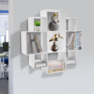 Khune 35.43" H x 35.43" W Plastic Floating Bookcase by Ebern Designs