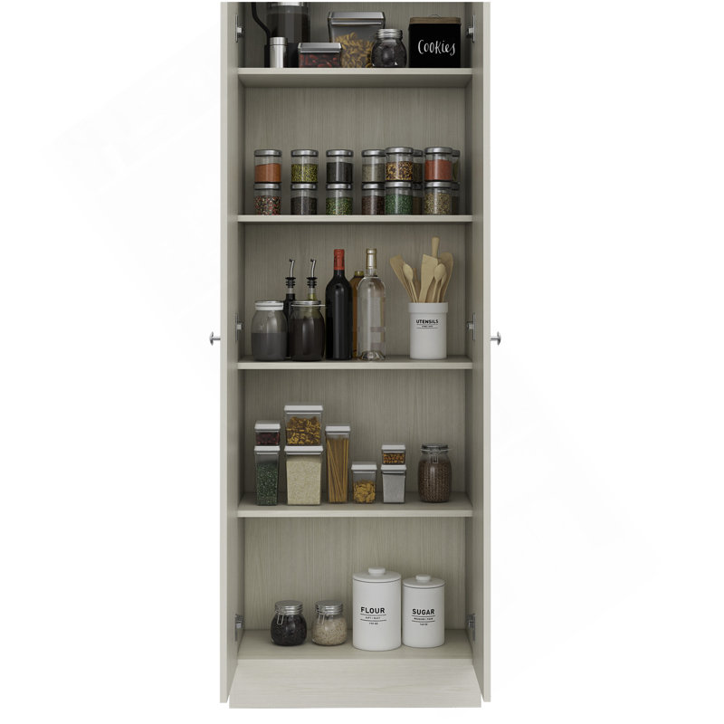 Armoire de rangement Pipestone, double porte, finition perle, Blanc