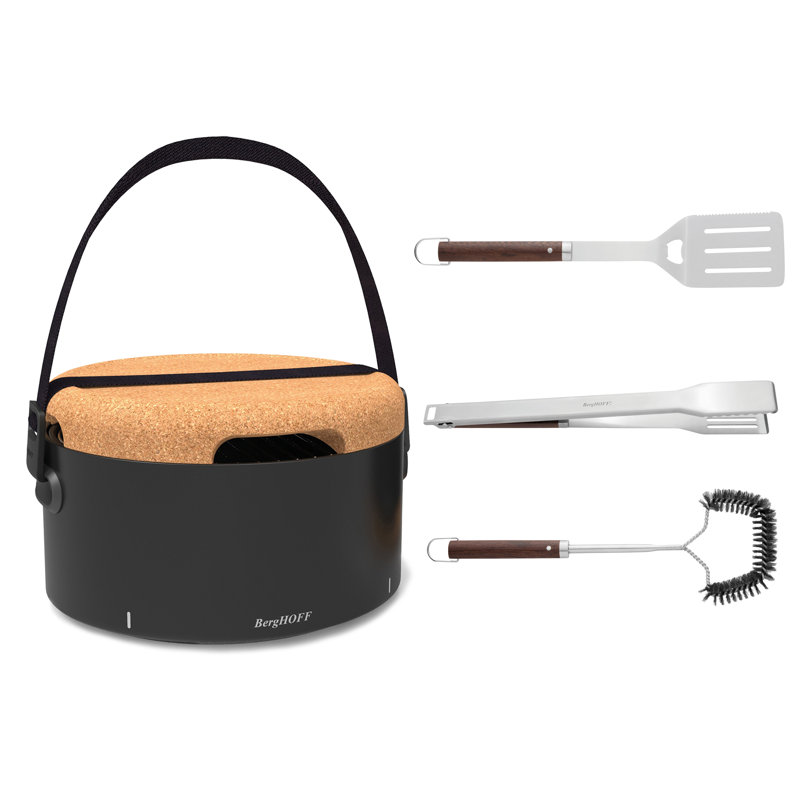 BergHOFF Tabletop with 3Pc BBQ Tool Set, Black