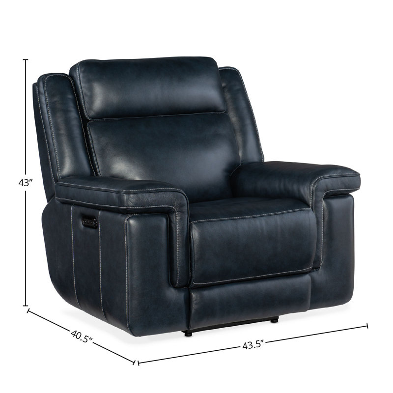 MS Lay Flat Power Recliner with Power Headrest & Lumbar, Blue