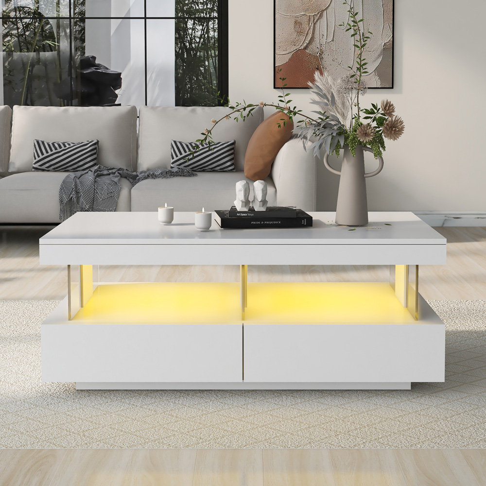 High Gloss Coffee/ Tea Table With LED Lights