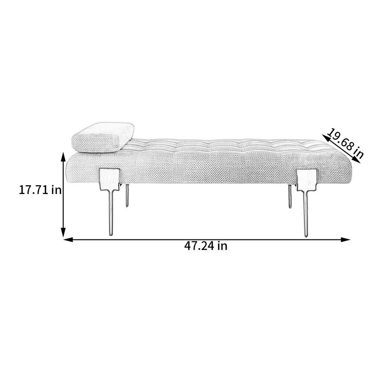 Banc de rangement Birsen, H 19,68 po x l 47,24 po x P 19,68 po