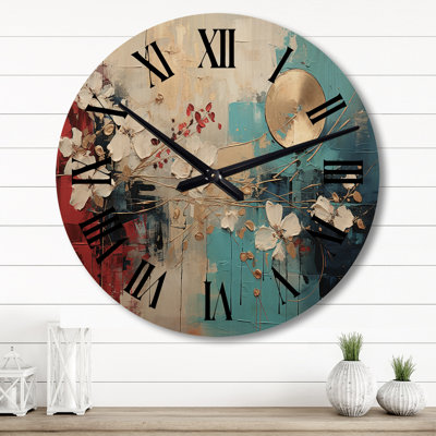 Horloge murale en bois massif Anyila