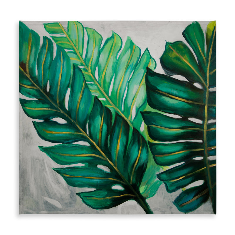 Three Big Exotic Plant Leaves Tablecloth - Indoor Outdoor Decor