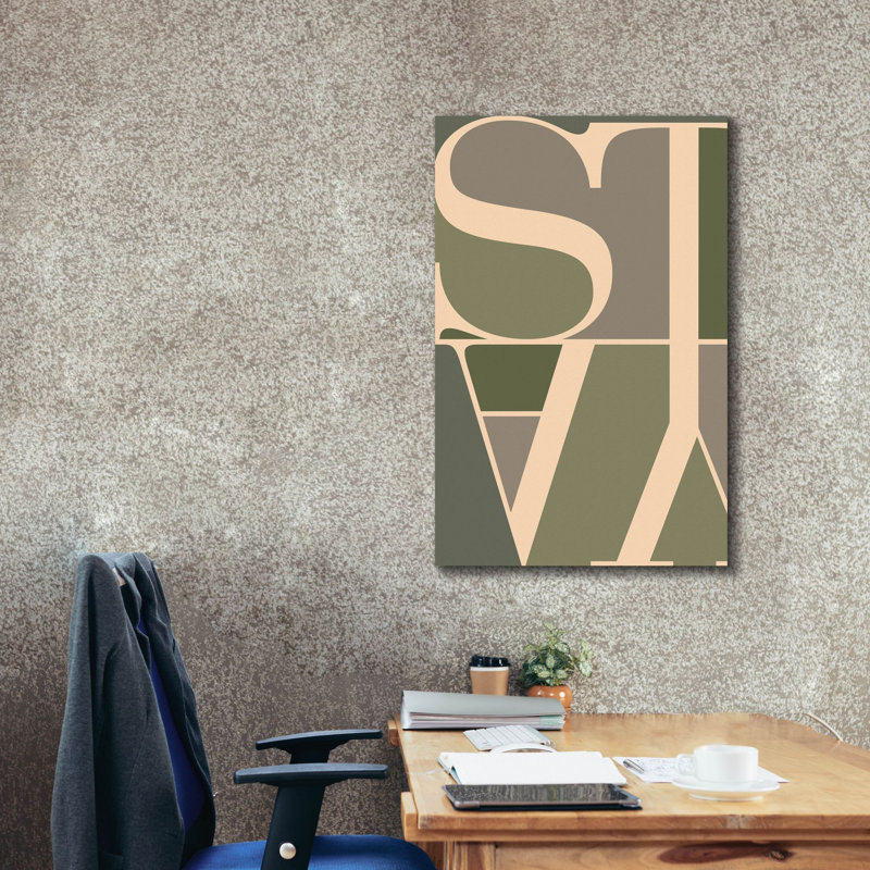 «Stay On Canvas» par TypeLike, art textuel, H 40 po x l 26 po x P 1,5 po