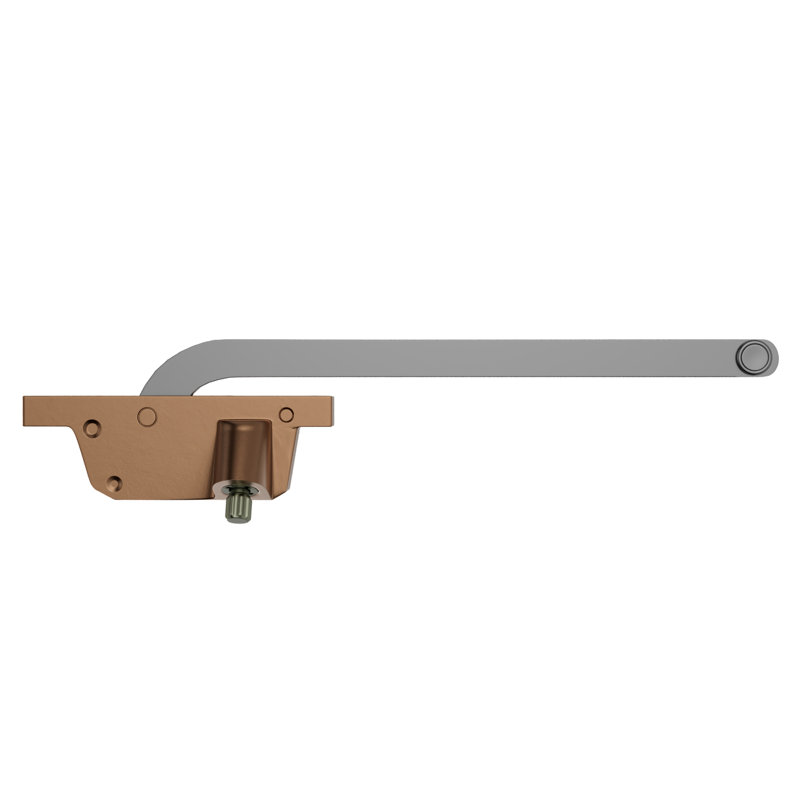  Ensemble d'opérateur à battant avec poignée à gauche, finition brune, Brun, 4.25"