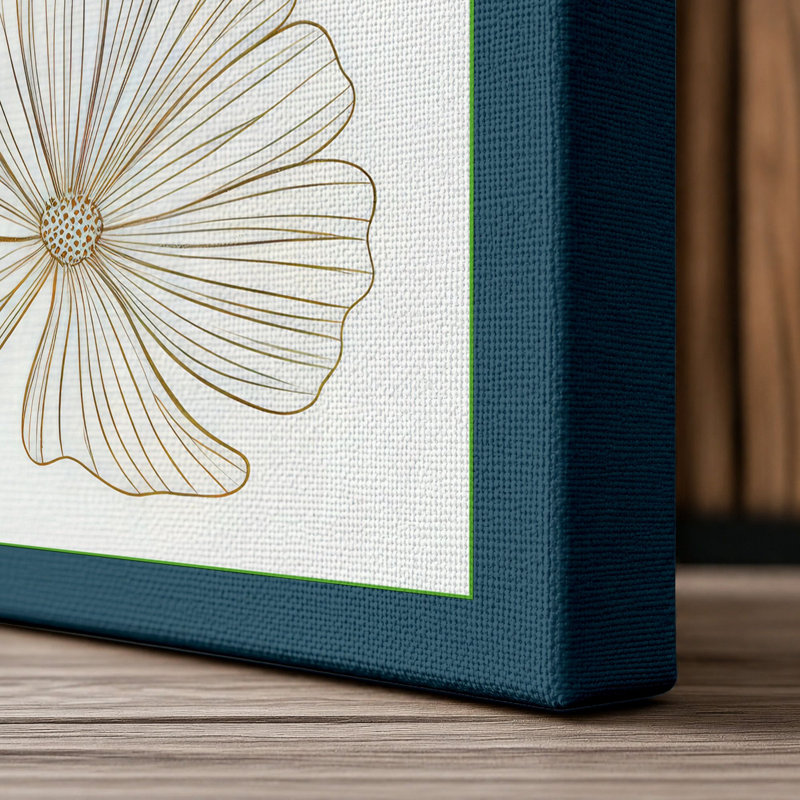 Specimens Botanical - Wrapped Canvas, 30x20 - 76.2 x 50.8 cm, Teal Border
