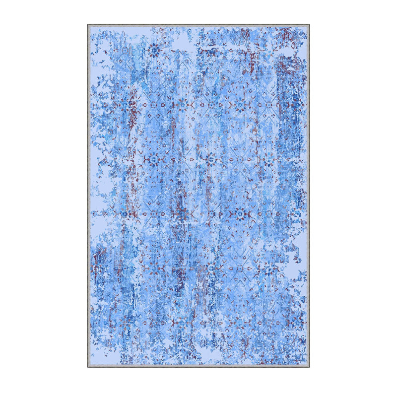 Stylish Woven Carpet (3.9 x 4.0 ft), 100% Polyester, Pile Height: 0.3 in | Antibacterial & Non-Slip Underside, 3D Digital Printing | Machine Washable, Perfect for Home Décor, Living Room & Bedroom Use