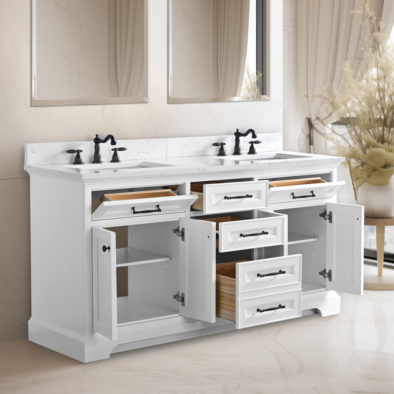 Aanayah 60" Double Bathroom Vanity Set, White