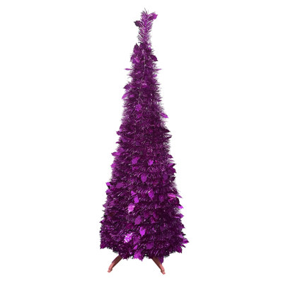 48'' H Pink Tinsel Christmas Tree