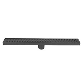 Drain de douche à grille linéaire, Noir mat
