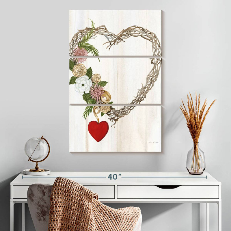 Couronne rustique Hardie Valentine, H 32 po x l 20 po
