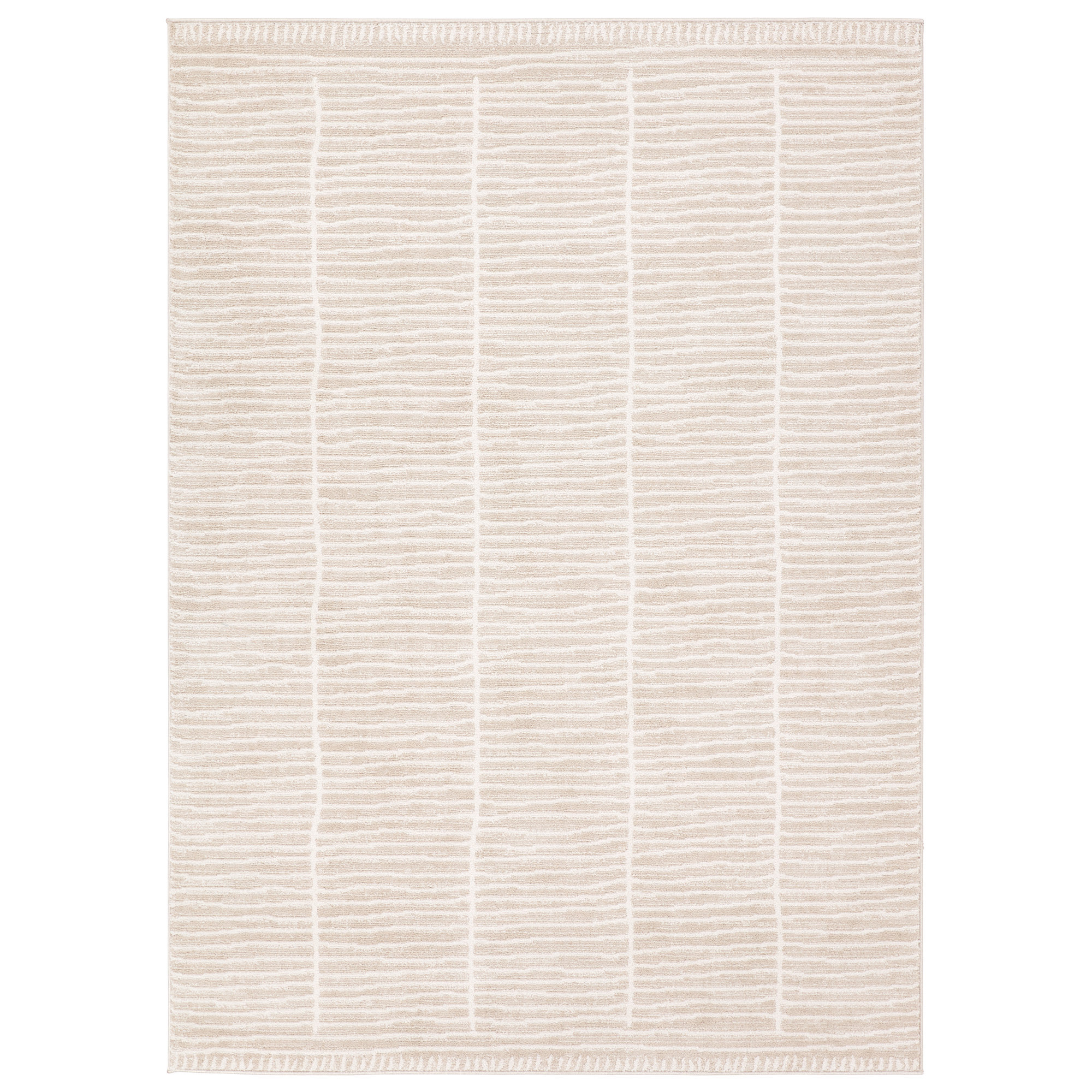 Vibe by Union Rustic Loehrke Powerloomed Stripes Tan/Taupe Area Rug, Runner 2'6" x 8'