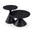 Ensemble de tables basses 2 pièces, plateau de table à motifs avec base en acier-1077568931