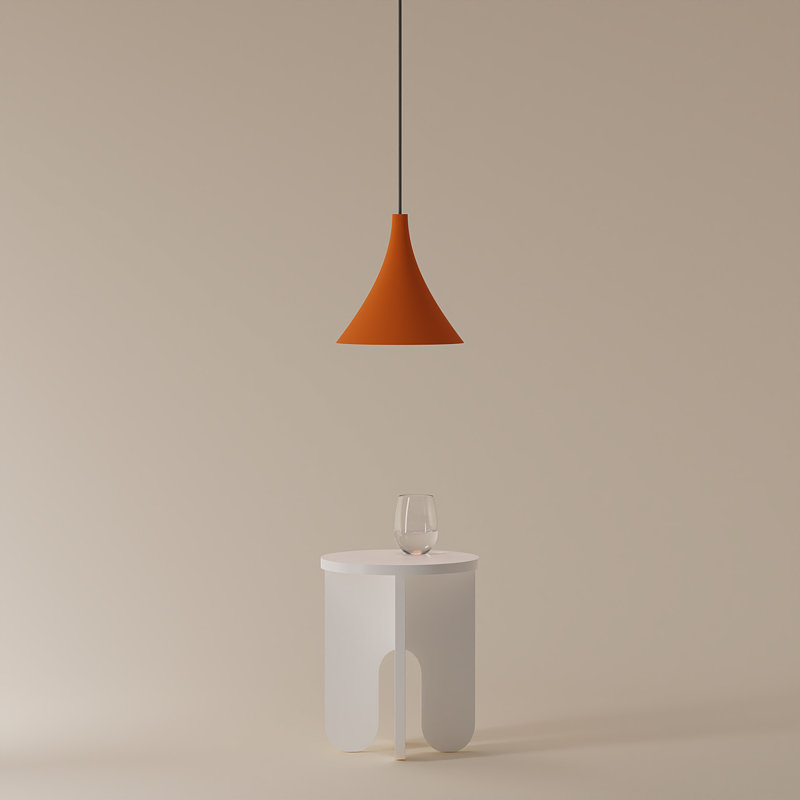 Gota Pendant Light, Persimmon, Black, 14" H x 9.84" W x 9.84" D