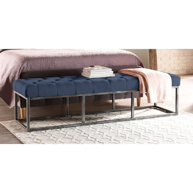 Banc capitonné Danes Claire, Bleu cobalt