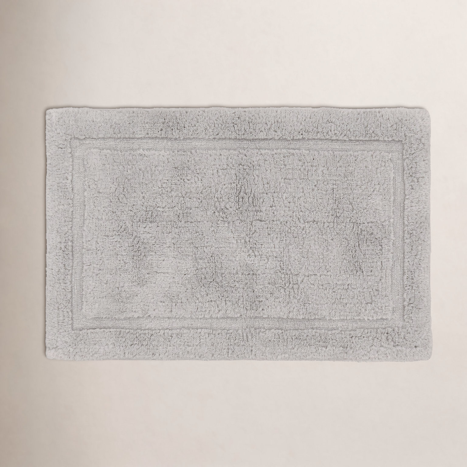 Plush Cotton Bath Mat, 20"W x 32"L, Soft Gray