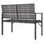 Pia Metal/Wicker Outdoor Bench-355766666-355766669