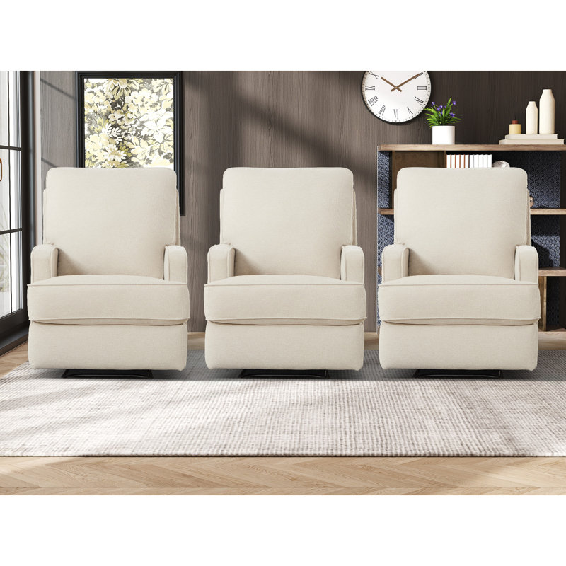 29.5" Wide Modern Refined Linen Upholstered Standard Manual Recliner