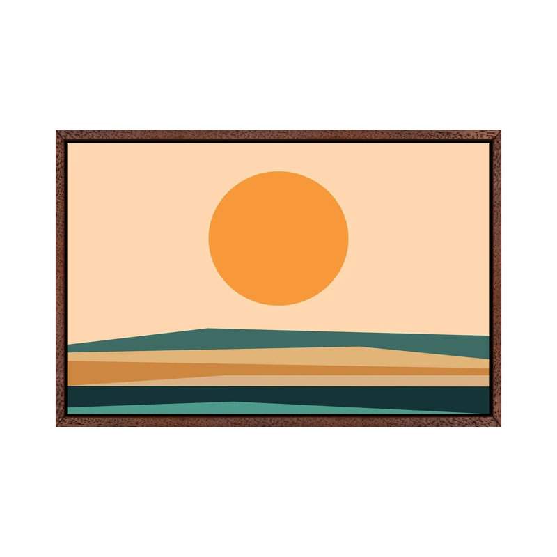 Print on Canvas, Orange/Tan/Cream, 66.04 cm H x 45.72 cm W, Brown Framed