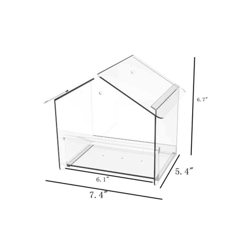 Acrylic Window Bird Feeder with Suction Cups