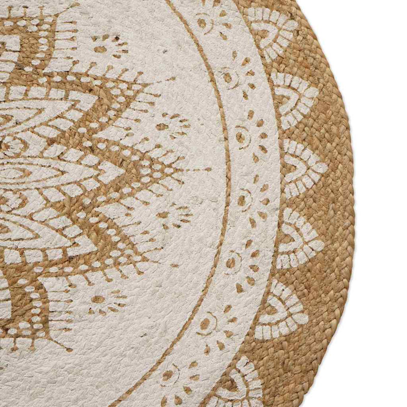 Oval Linen Hand Hooked Area Rug, Oval 100 x 152 cm