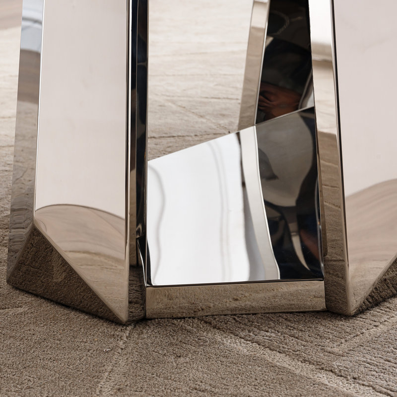 Table de cuisine 70 po en faux marbre avec pieds en acier inoxydable, taille de salle à manger confortable et fonctionnelle de 70 po, convient à