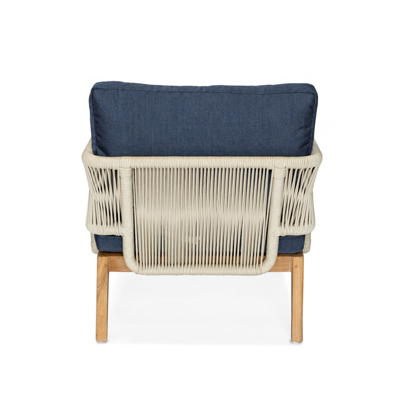 Amadora Outdoor Teak Lounge Chair, Inidigo