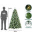 Arbre de Noël 6 pi avec lumières à DEL blanc chaud et pommes de pin, conception à branches articulées, arbre de Noël réaliste-411843767