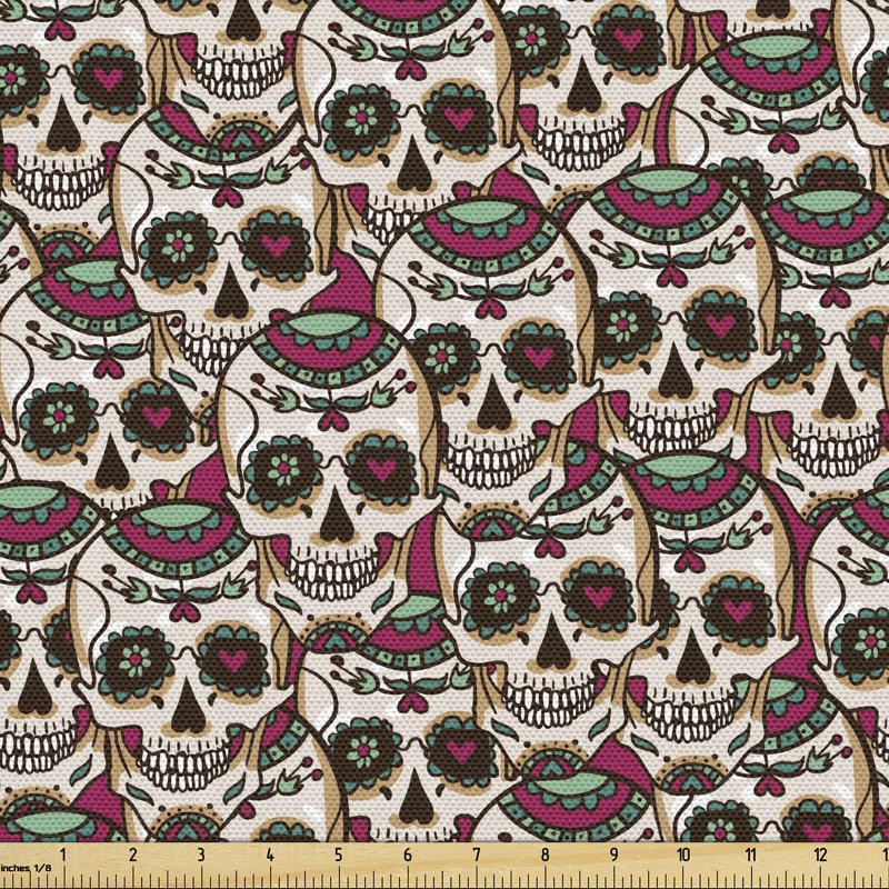 Gayden Creepy Head Bones with Paisley Floral Fabric