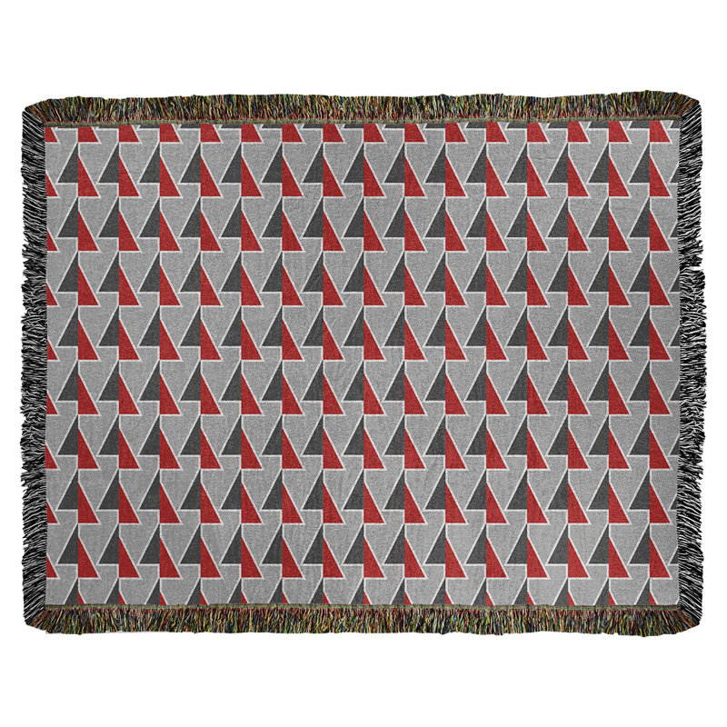 Couverture en coton tissé à flèches changeante, l 60 po x L 80 po, Rouge