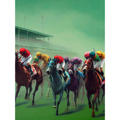 Kentucky Derby Horse Racing Jockeys Modern - Print