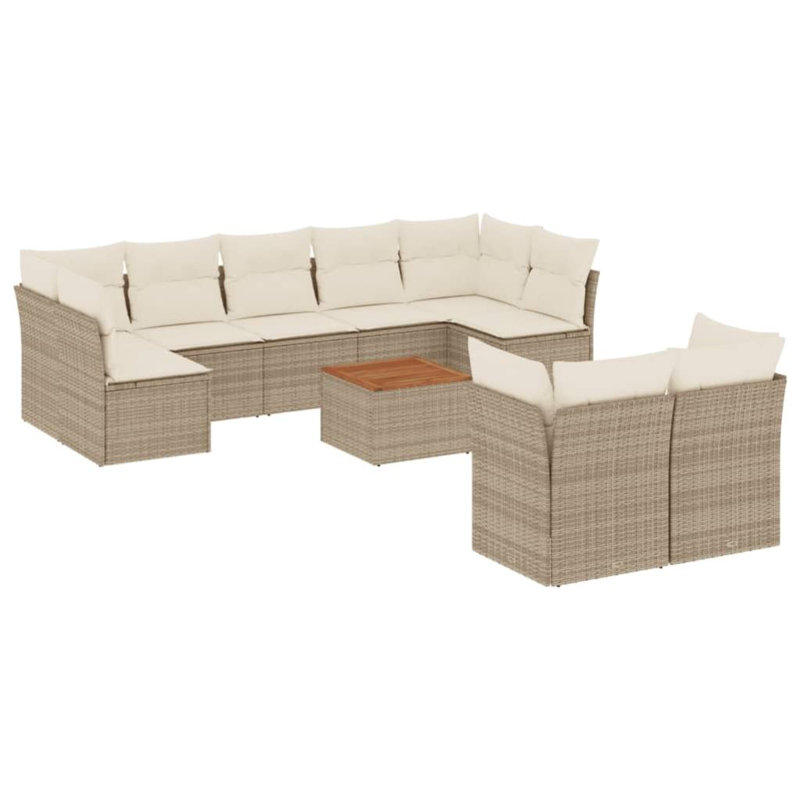 Vidaxl Garden Sofa Set Beige, Brown, Cream
