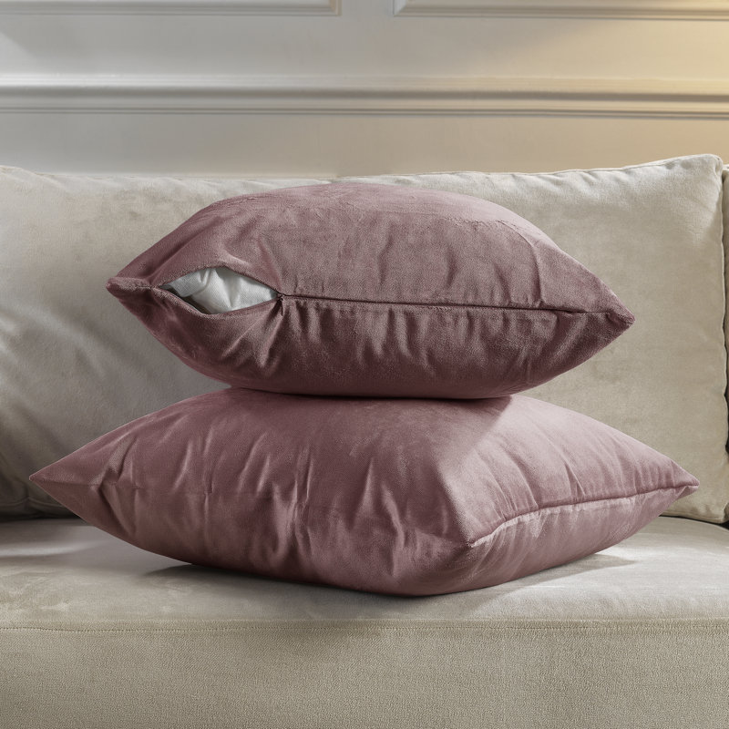 Housses de coussin rectangulaires en velours mat, 77 rose Ruddy