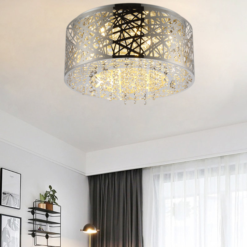 Plafonnier encastré 8 lumières Buco, Chrome poli