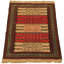 Tapis décoratif en laine brun clair/rouge de conception unique 3 pi 7 po x 5 pi 7 po noué à la main natura natura