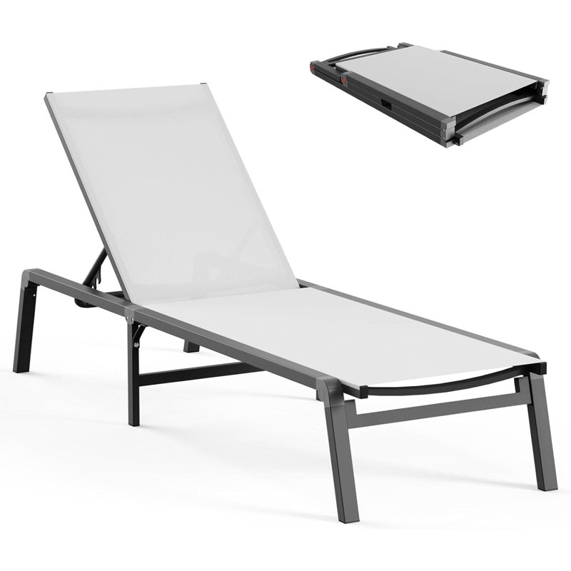 Sueko Folding Beach Chair, White