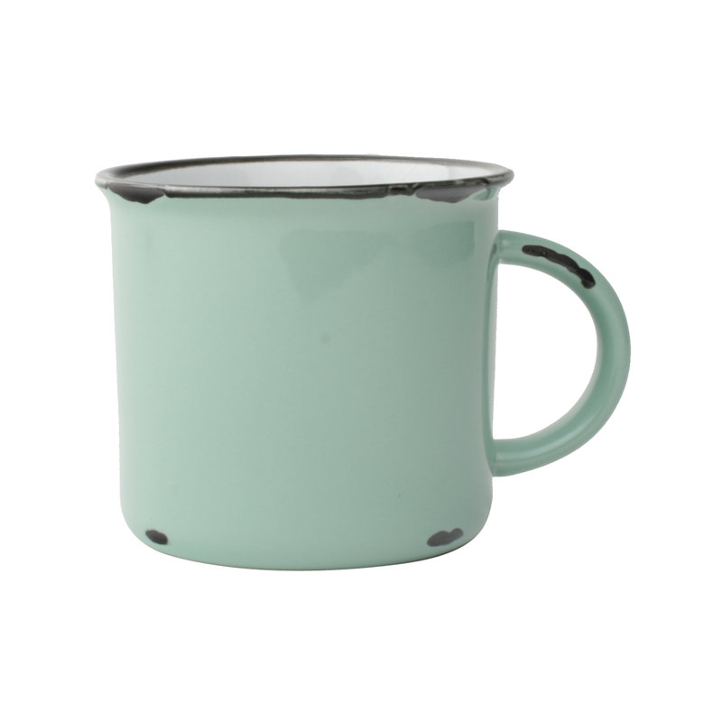 Tinware Stoneware Coffee Mug, Pea Green
