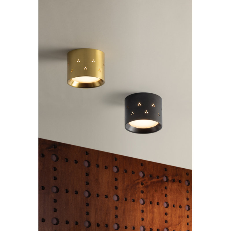 Edisto Flush Mount in Distressed Bronze by Cortney Bishop, Brass