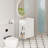 Bathroom Vanity with Ceramic Sink and Open Shelf on the Left Side-989451957