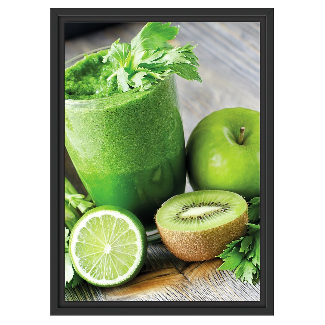 Apfel-Sellerie-Kiwi-Smoothie Gerahmter Fotodruck