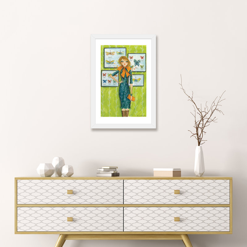 «Best Dress Butterfly Bow», art encadré, H 24 po x l 16 po x P 1 po, Papier avec cadre blanc
