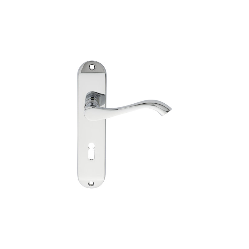 Andros Lock Door Handle, Polished Chrome