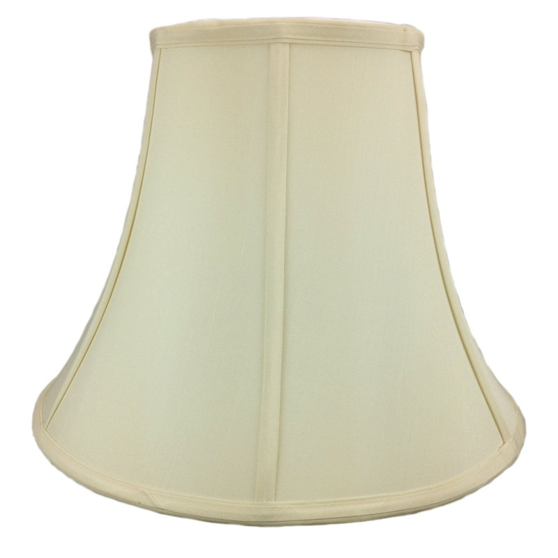 Abat-jour cloche en soie/chantoung de 15 po (araignée) beige