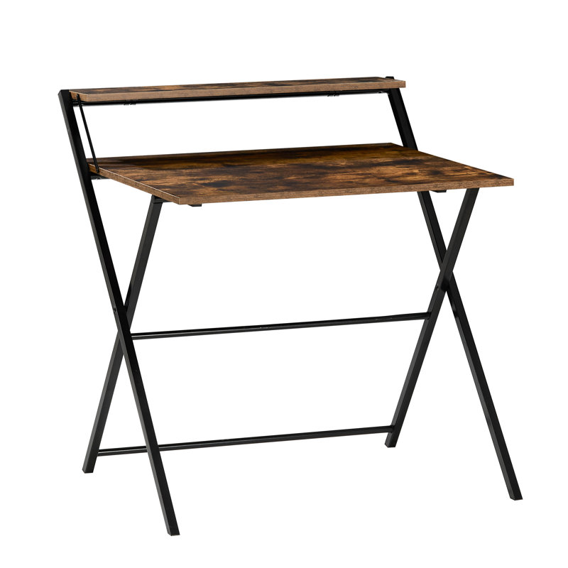 Ajwad Metal Base Writing Desk, Brown